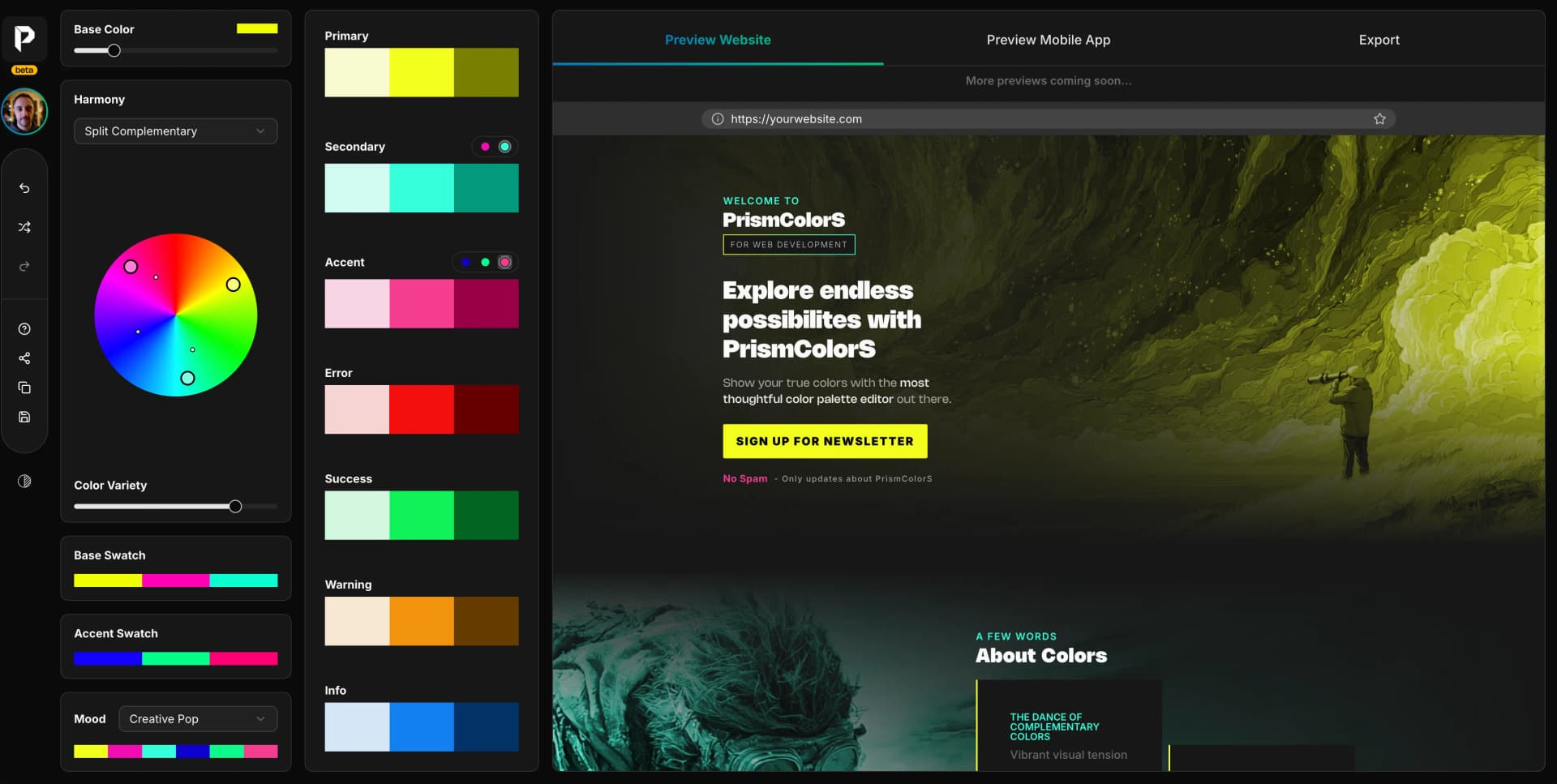 PrismColors demo container